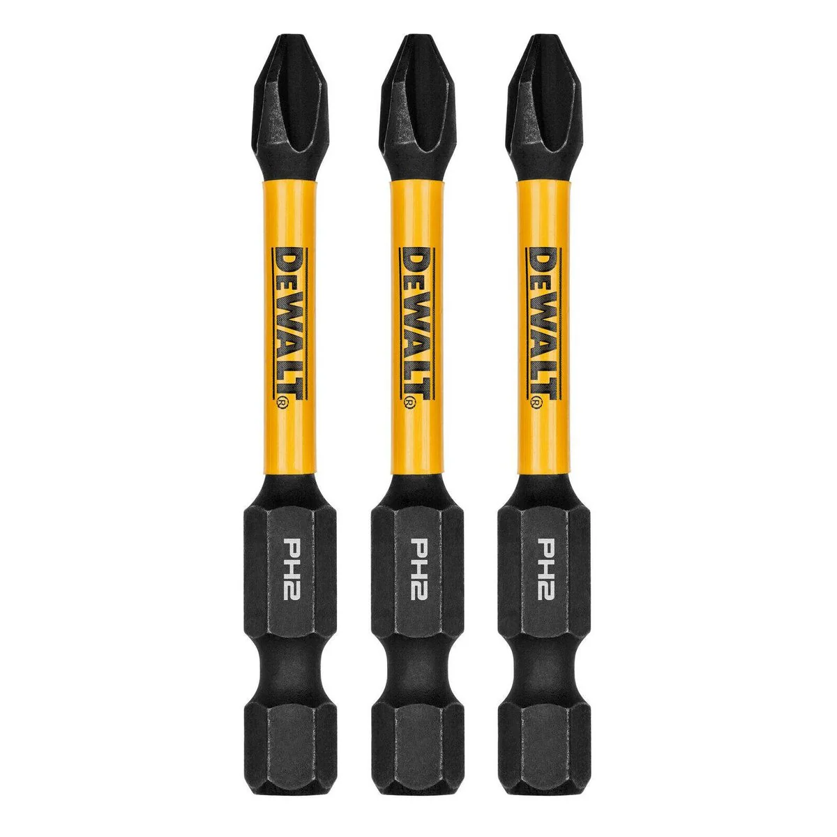Dewalt Flextorq Screwdriver Bit 3 Pack - 57mm PH2 - Impact Resistant