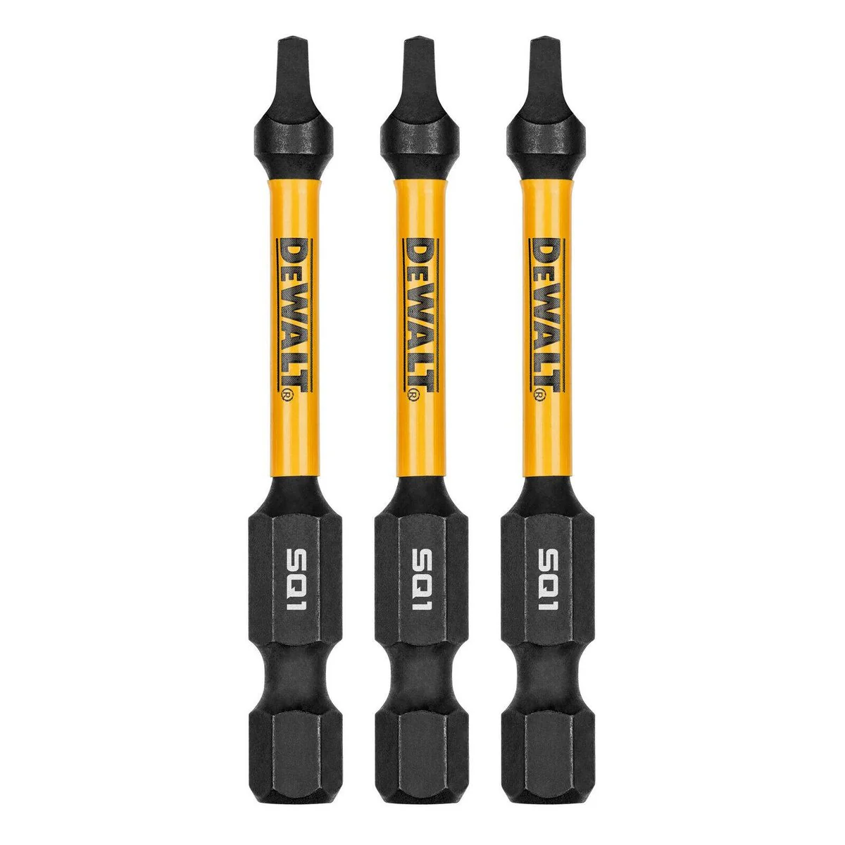 Dewalt Flextorq Screwdriver Bit - 57mm SQ1 - 3 Pack - Impact Absorption