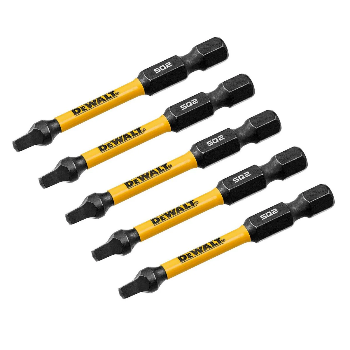 Dewalt Flextorq Screwdriver Bit 57mm SQ2 - 5 Pack - Impact Resistant - Image 2