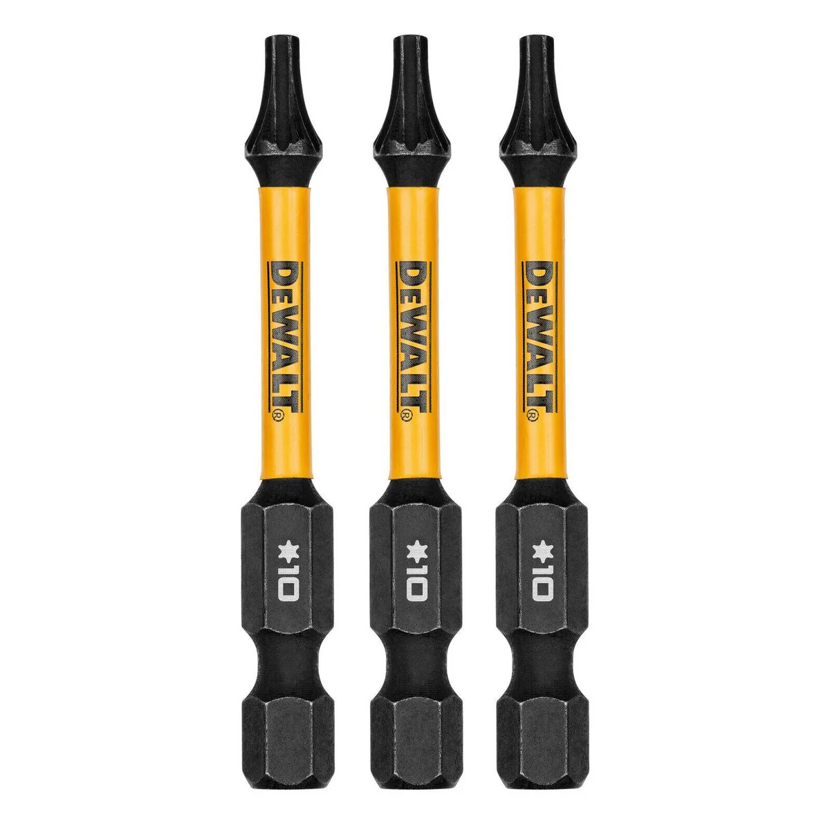 Dewalt Flextorq Screwdriver Bit - TX10 - 57mm - 3 Pack - Durable High Carbon Steel