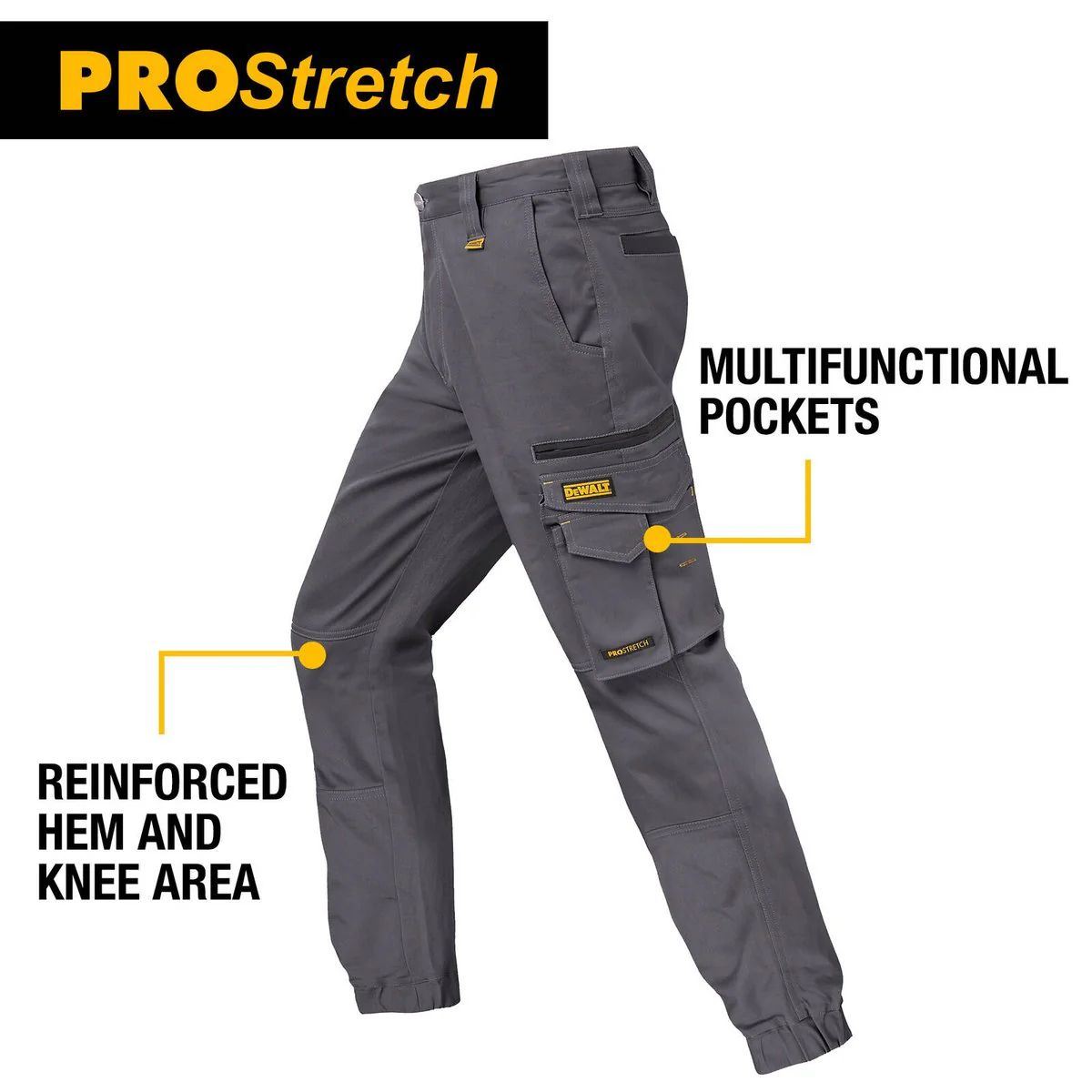 Dewalt Grey Goldfield Prostretch Trousers Size 32 - Breathable - Durable - Image 5