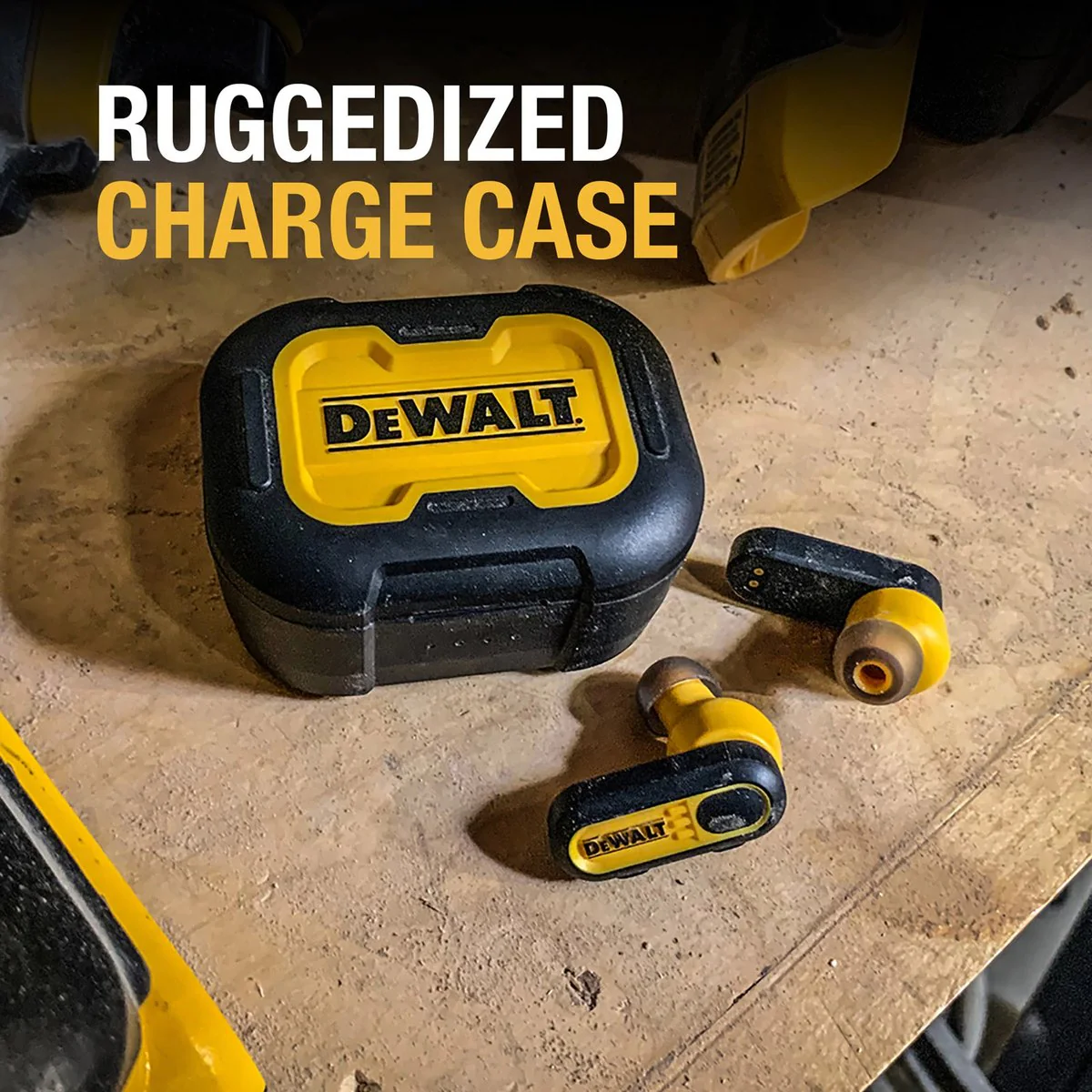 Dewalt Jobsite Pro x1 True Wireless Earbuds - Black/Yellow - 30 Hours Playback - IPX6 Water Resistant - Image 5