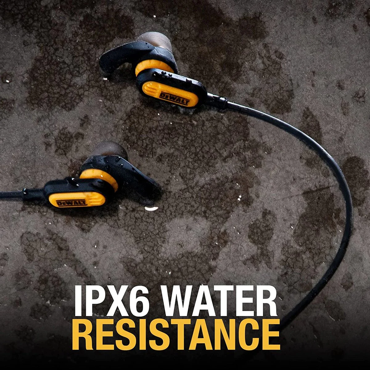 Dewalt Jobsite Wireless Bluetooth Earphones - 20 Hours Talk Time - IPX6 Water-Resistant - Image 3