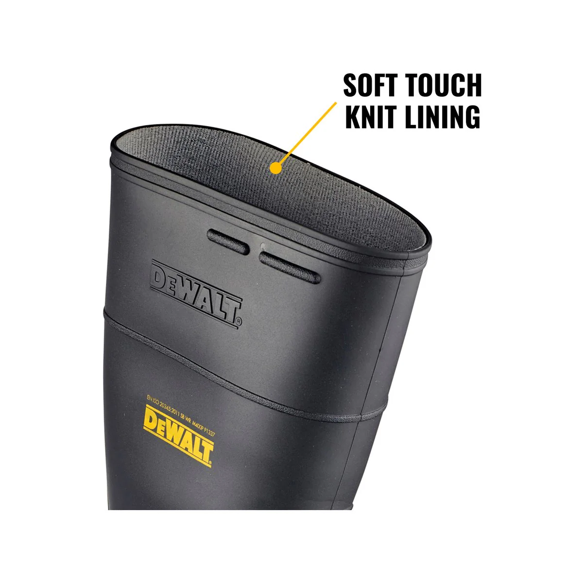 Dewalt Midland Pro Comfort Safety Gumboots Size 12 - PVC - Black - Durable, Anti-Slip - Image 4