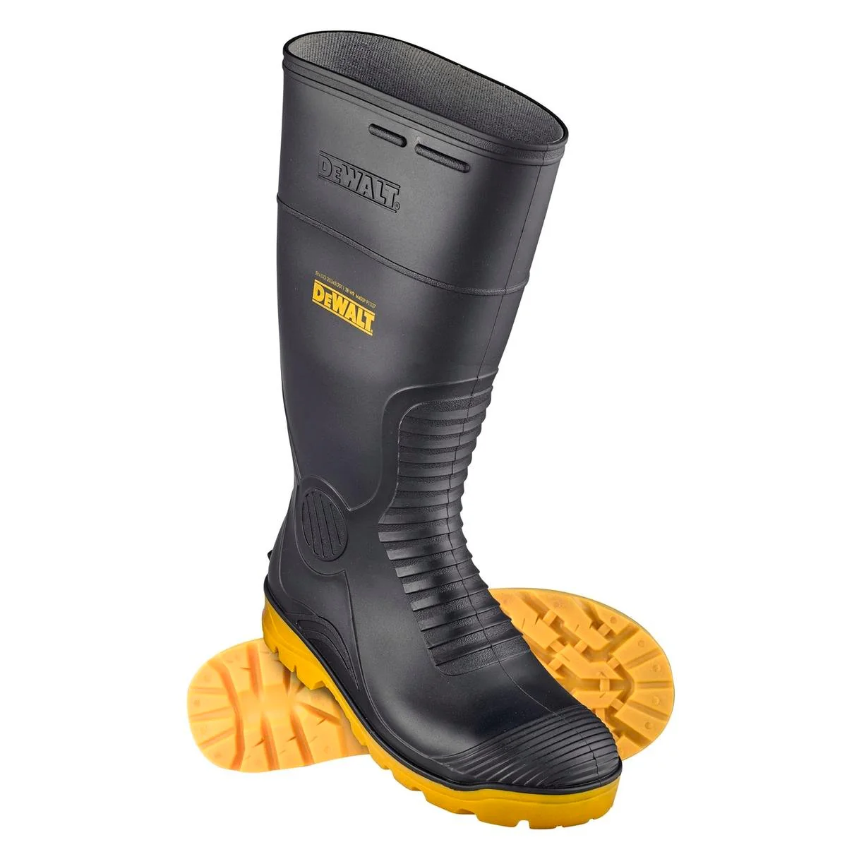 Dewalt Midland Pro Comfort Safety Gumboots Size 9 - PVC - Black - Durable Comfort