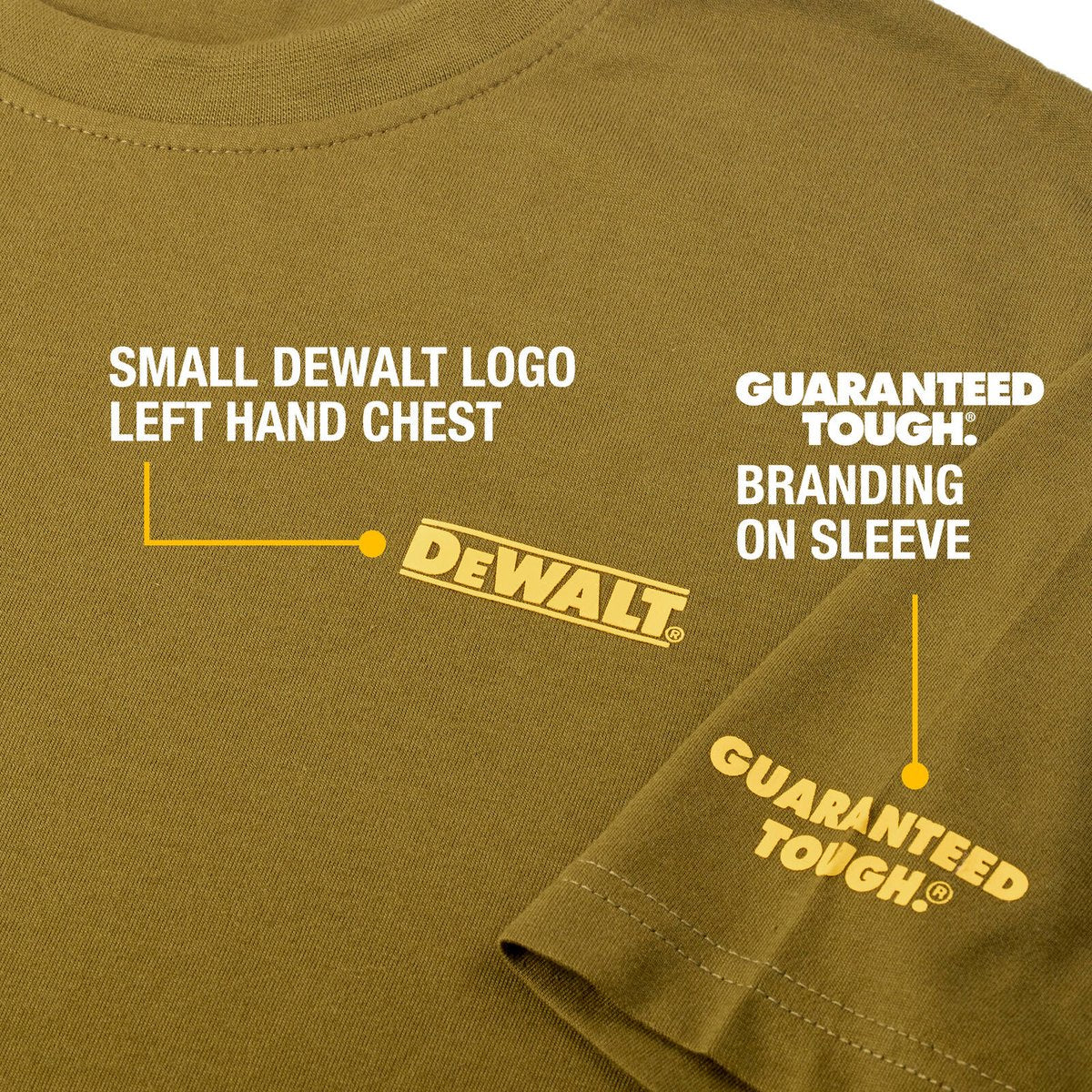 Dewalt Olive Typhoon Crew Neck Shirt XL - 65% Cotton 35% Polyester - UPF 50+ - Image 5