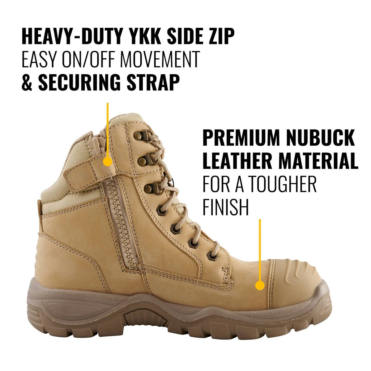 Dewalt Safety Work Boot - Size 10 - Full Grain Nubuck Leather - Steel Toe - Image 2