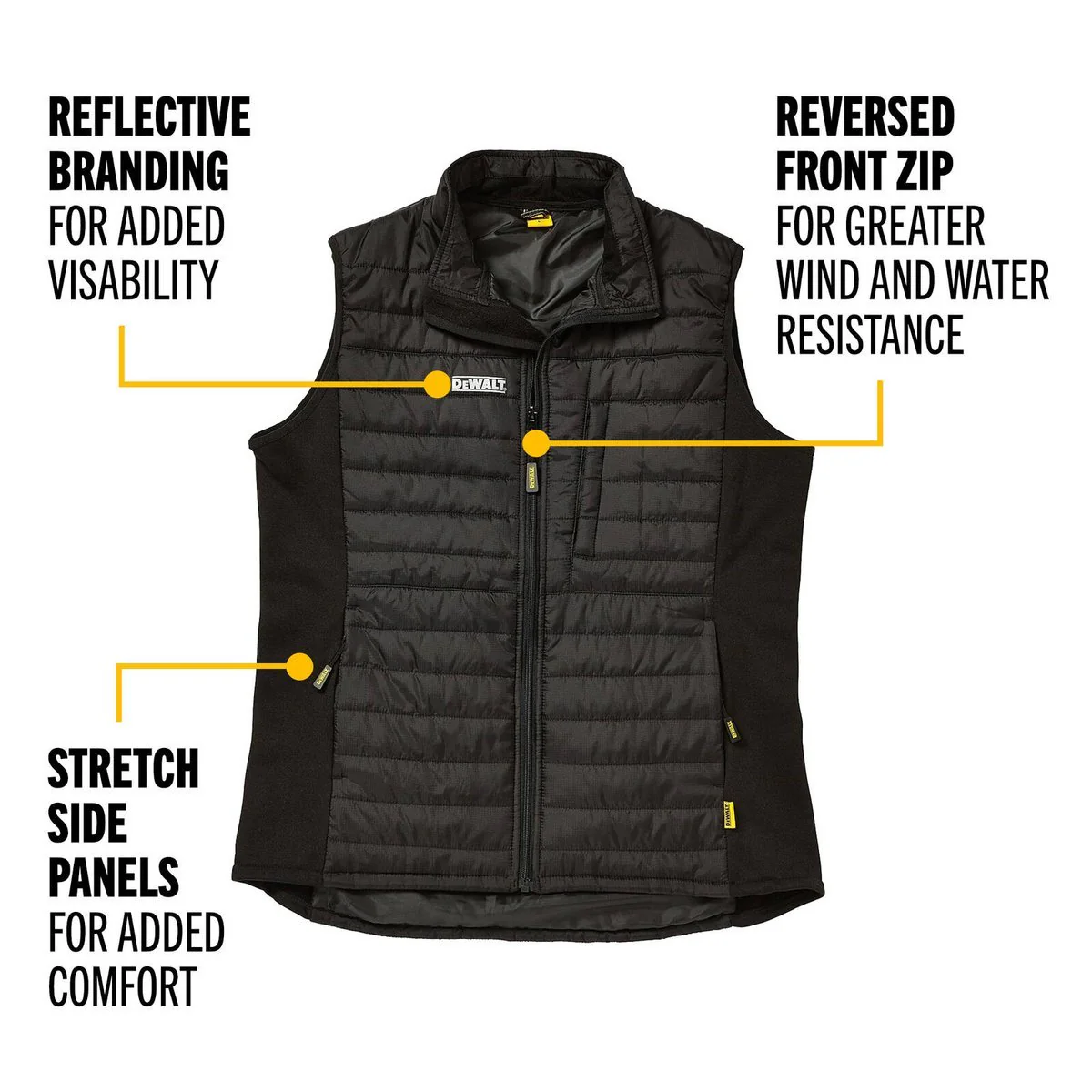 Dewalt Storm Vest XXL - Lightweight Insulated - Black - Enhanced Mobility - Image 3