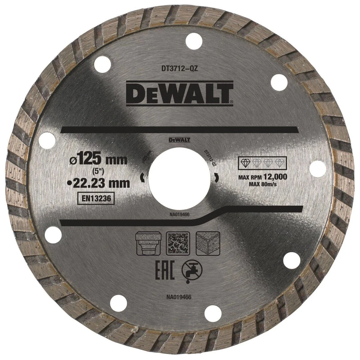 Dewalt Turbo Diamond Blade DT3712-QZ - 125mm - Fast Clean Cuts
