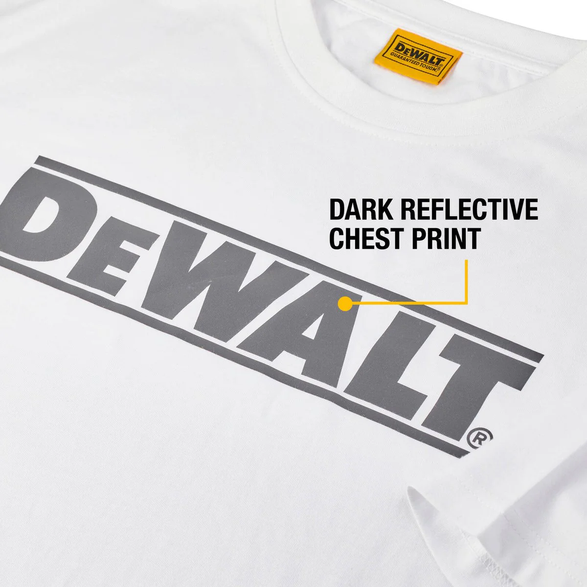 DEWALT White Oxide Crew Neck Shirt L - 65% Cotton / 35% Polyester - Sun Protection - Reinforced Stitching - Image 5