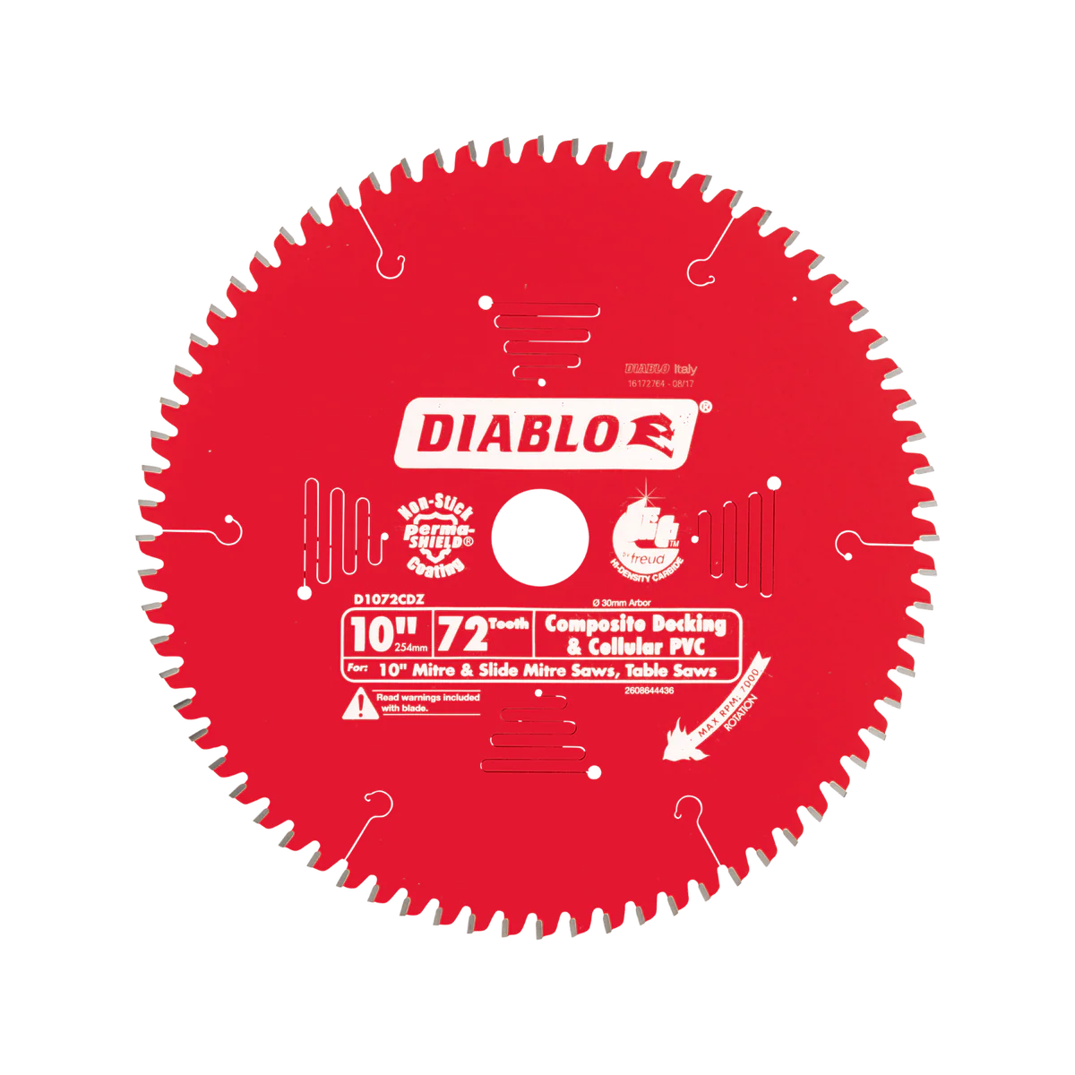 Diablo 10inch 254mm 72t Composite Decking Saw Blade - Precision Cuts - TiCo Carbide - Image 2