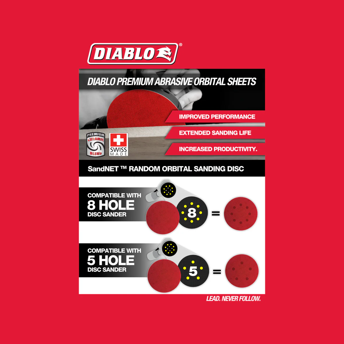 Diablo 150mm Orbital Sandnet Discs 10 Pack - 120 Grit - Red - Durable - Image 3