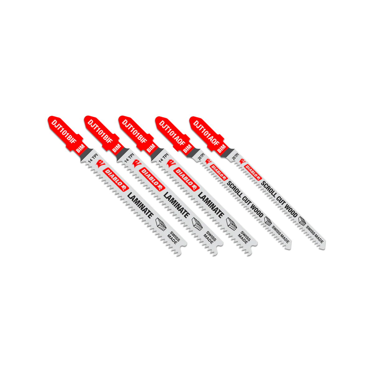 Diablo 77mm Bi Metal Jig Saw Blade - Scroll Cut Wood Laminate - 5 Pack - Durable Precision Cutting - Image 2