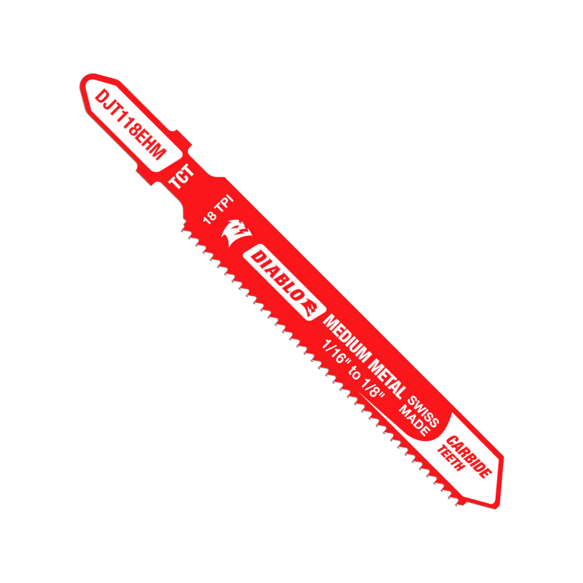Diablo 83mm Carbide T Shank Jig Saw Blade - 18 TPI - Medium Metal Cutting - Image 2