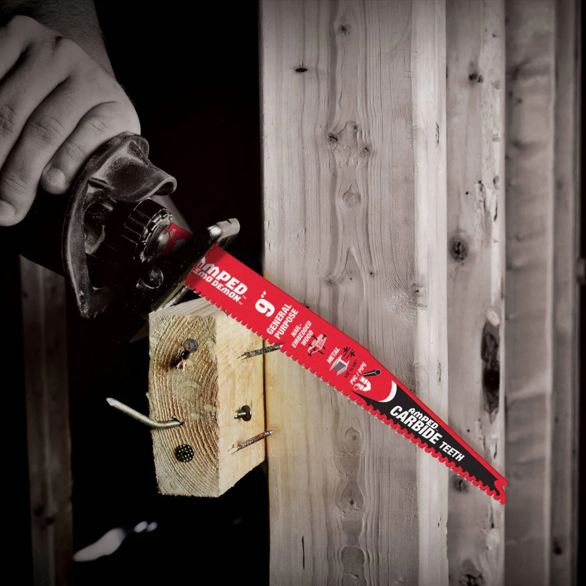 Diablo 9 Amped Demo Demon Reciprocating Saw Blade - General Purpose 3 Pack - 9" 6/9TPI - Durable & Impact Resistant - Image 3