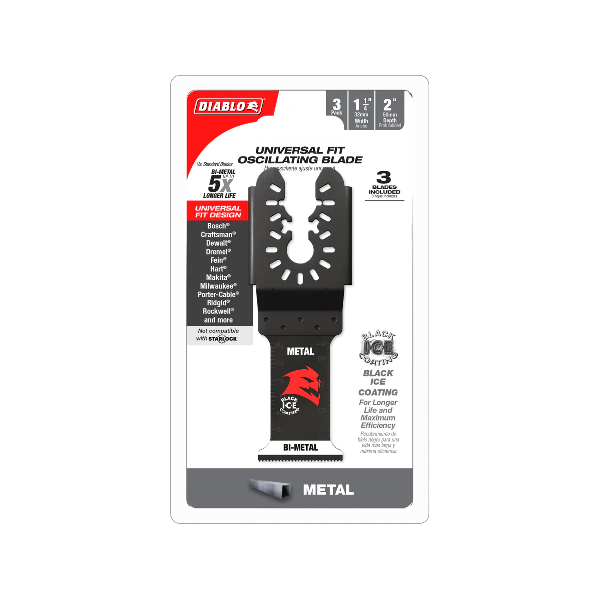Diablo Bi Metal Multi Tool Blades for Metal 32mm 3 Pack - Universal Fit