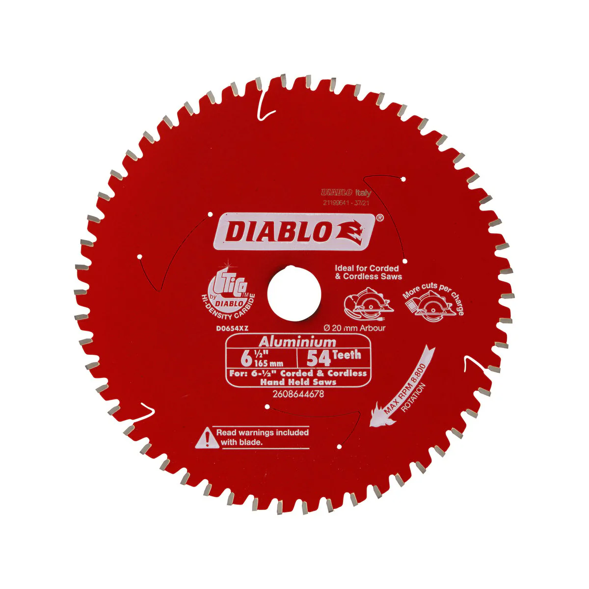 Diablo Circular Saw Blade - 165mm 54t - Aluminium & Plast - Precision Cutting - Image 2