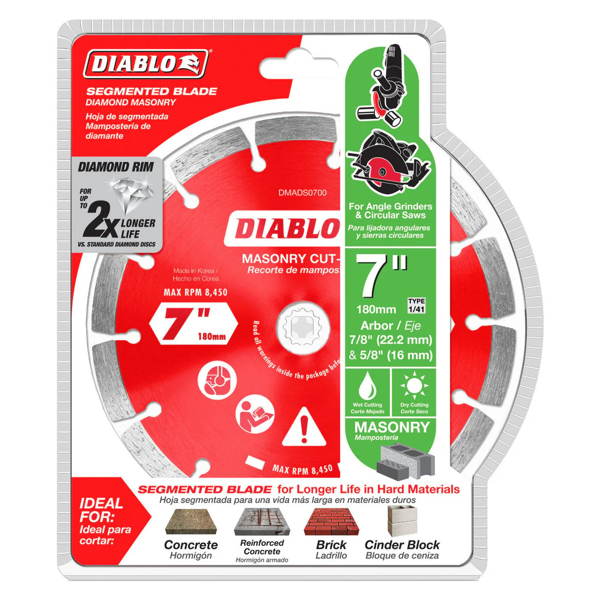 Diablo Diamond Disc 7" Diamond Segmented Cut Off - High-Performance Blade