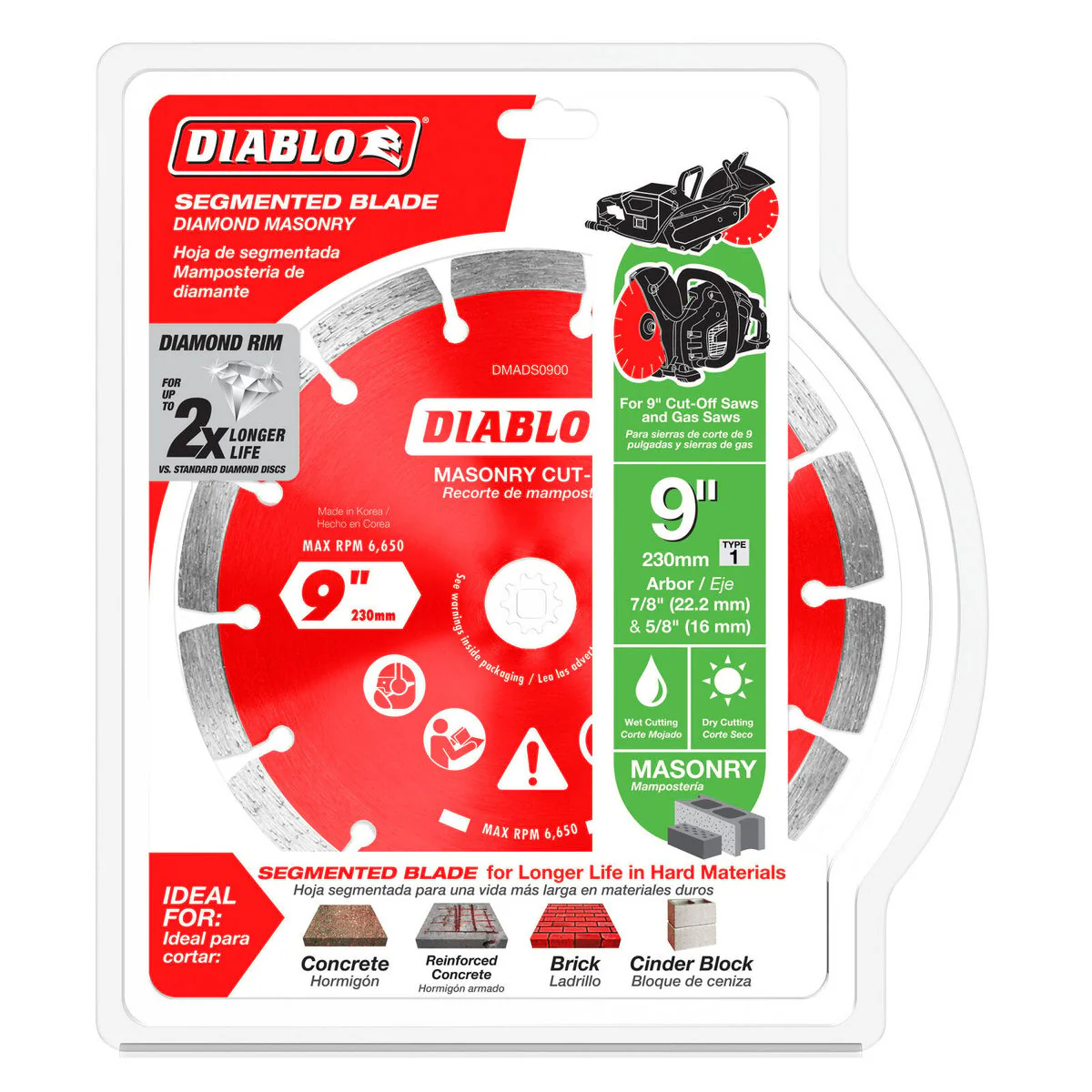 Diablo Diamond Disc 9" Diamond Segmented Cut Off - High-Performance Blade