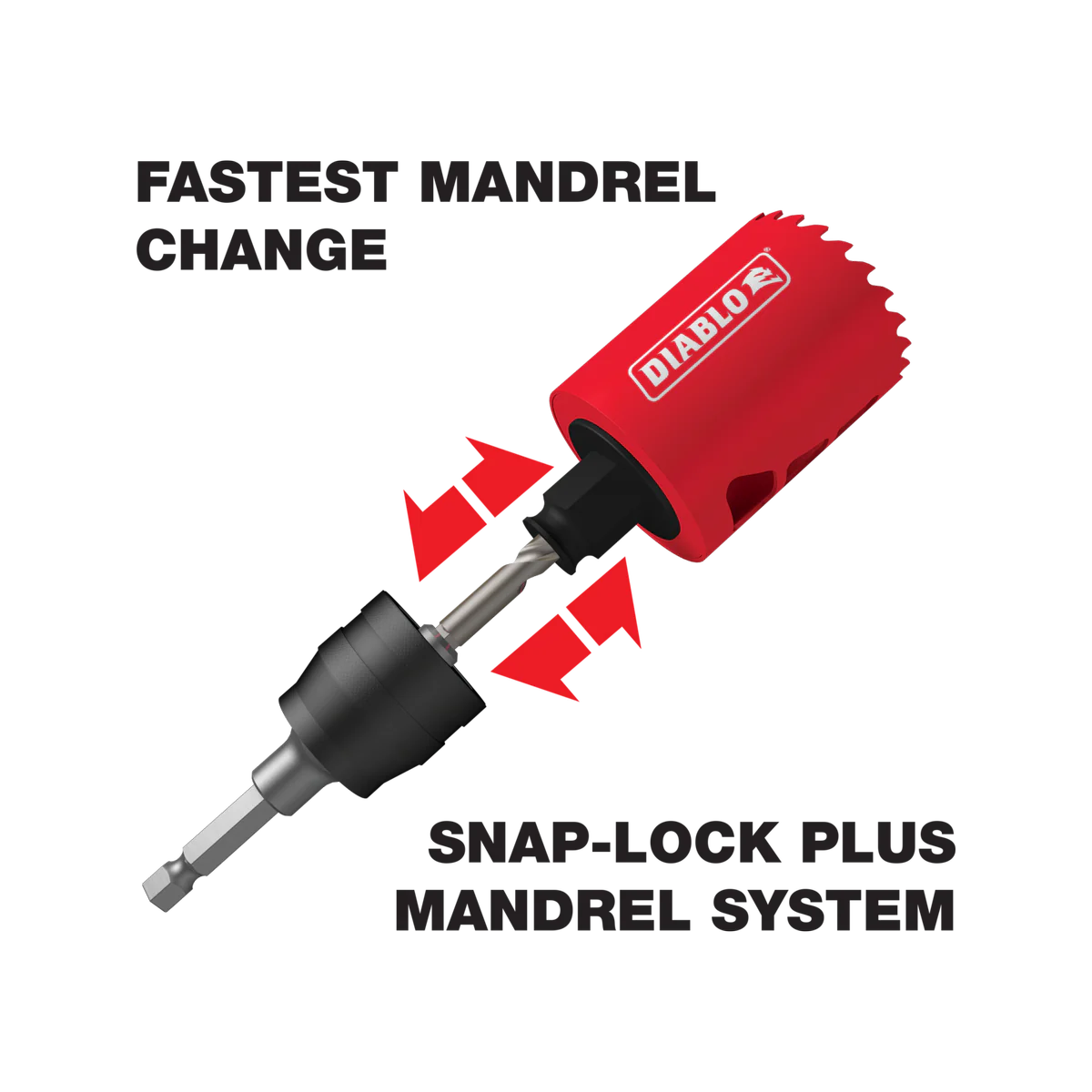 Diablo 3/8 Snap Lock Plus Mandrel System - 60mm Cutting Depth - 3/8” Hex Shank - Image 5