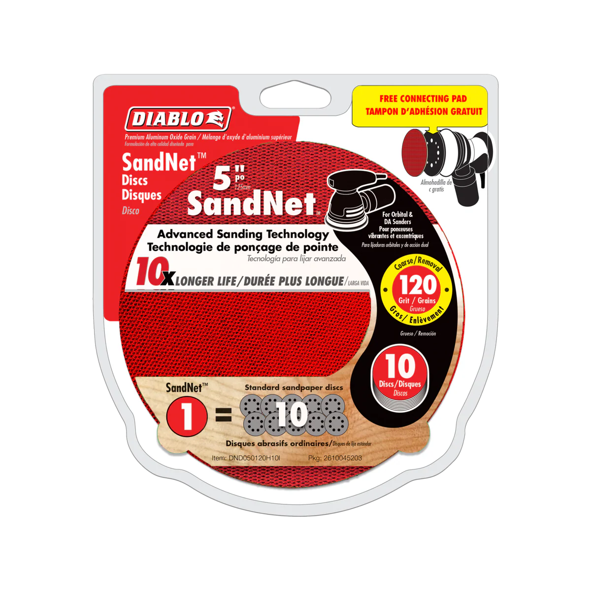 Diablo Orbital Sandnet Discs - 125mm - 10 Pack - Aluminium Oxide - 120 Grit