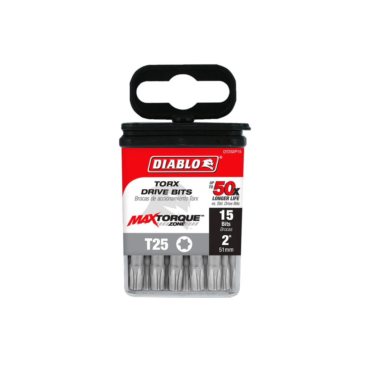 Diablo Power Bit T25 - 2" #25 Torx Drive Bits - 5 Pack - Extreme Durability