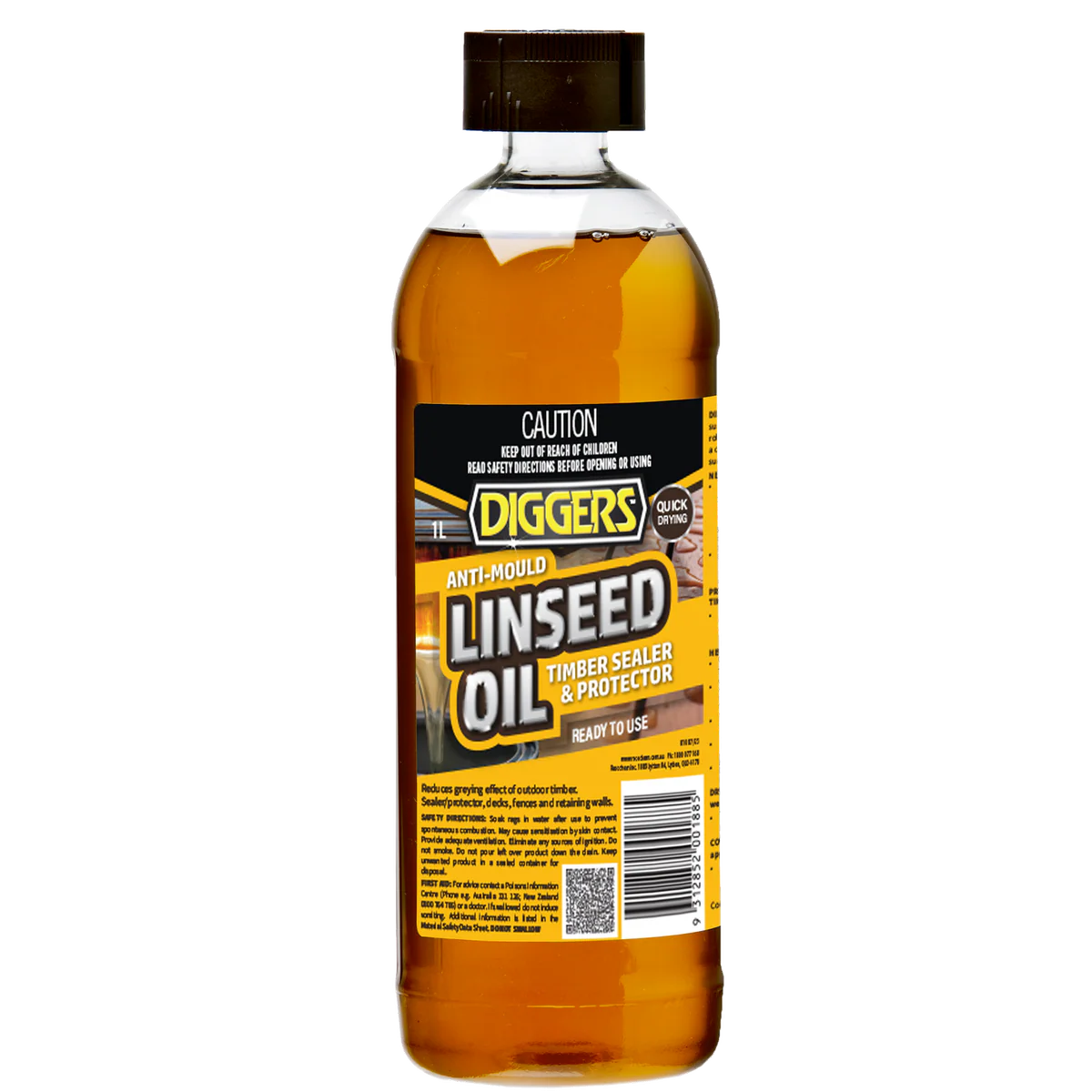 Diggers Anti Mould Linseed Timber Oil 1L Natural Oil Protection