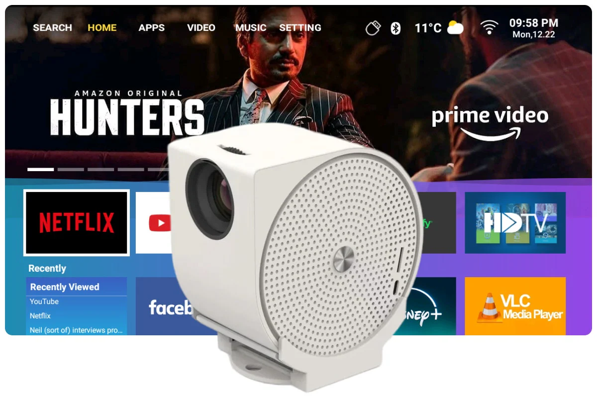Digitor Freestyle Mini Portable Smart Projector - 720p HD, USB-C - Image 3