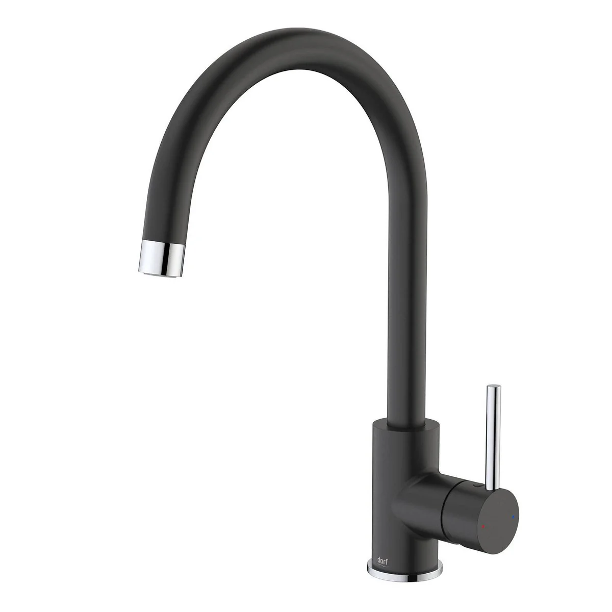 Dorf Matte Black Obsidian Sink Mixer - 110mm x 360mm x 210mm - Lead-Free Brass - Easy Installation