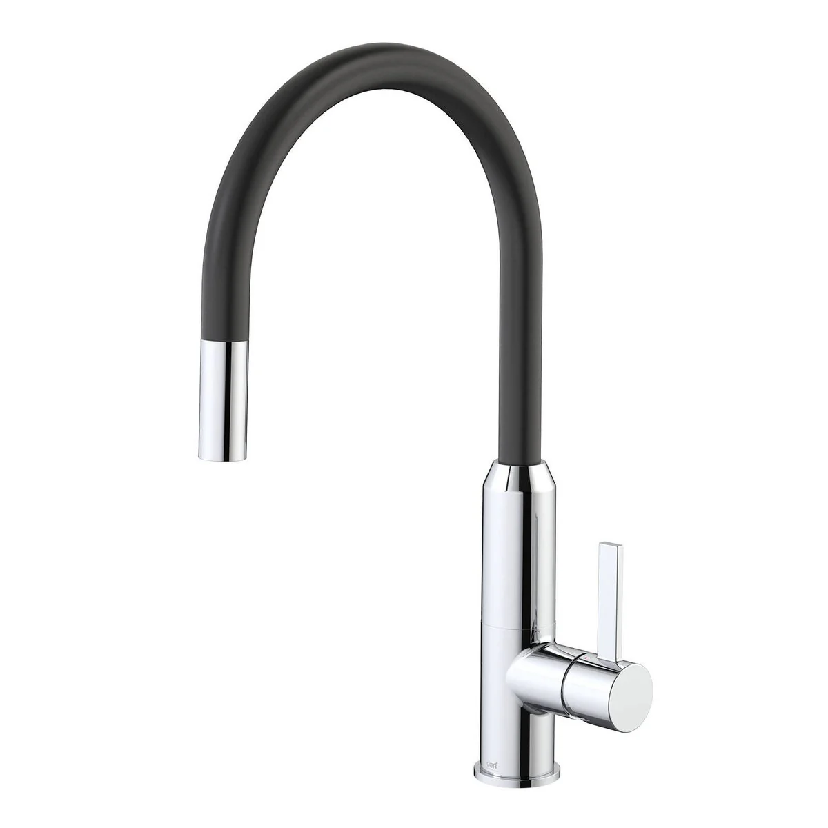 Dorf Vixen Retractable Sink Mixer 116mm x 455mm - Black Chrome - Lead Free