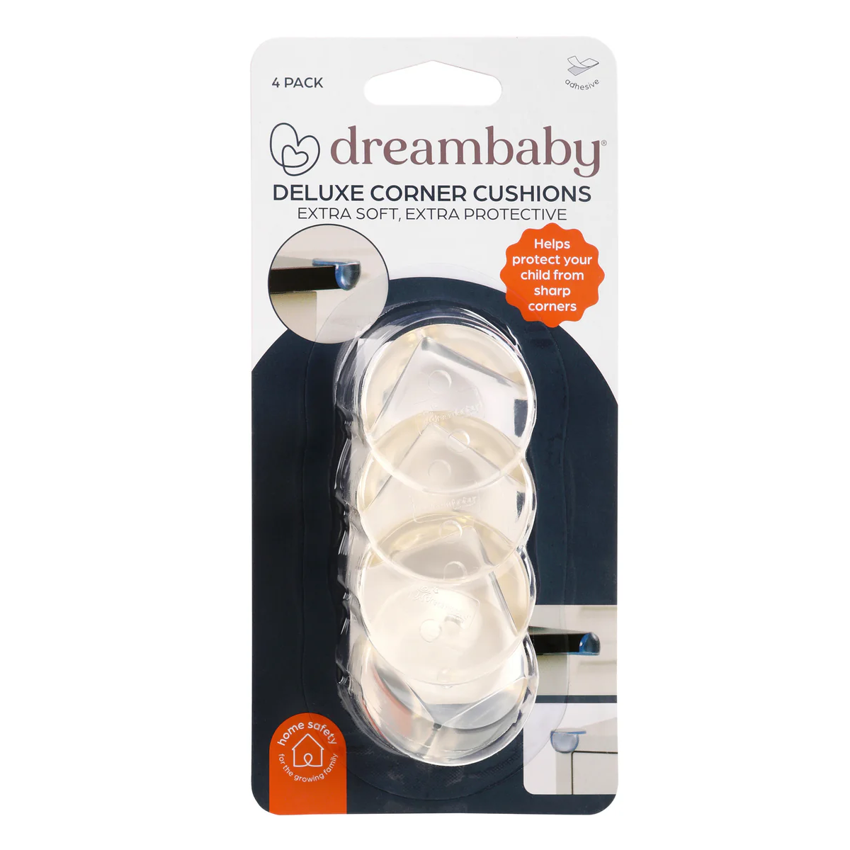 Dreambaby Child Safety Corner Cushions - 4 Pack - PVC - Clear - Safe