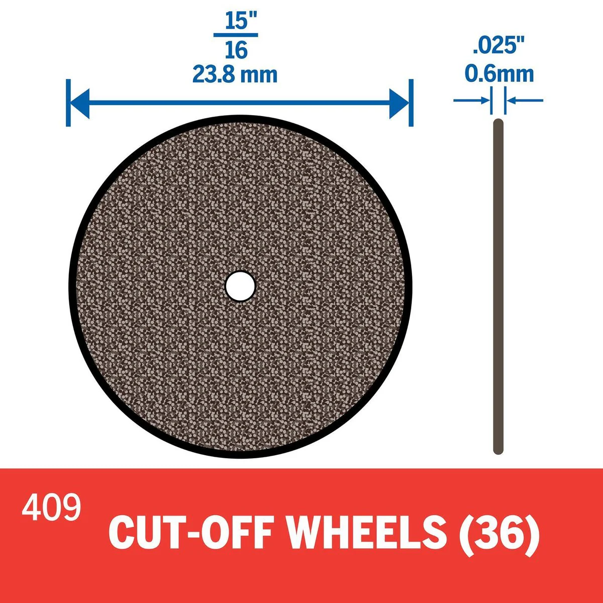 Dremel Cut Off Wheels 24mm 409 - 36 Pack - Black - Abrasive - Image 3