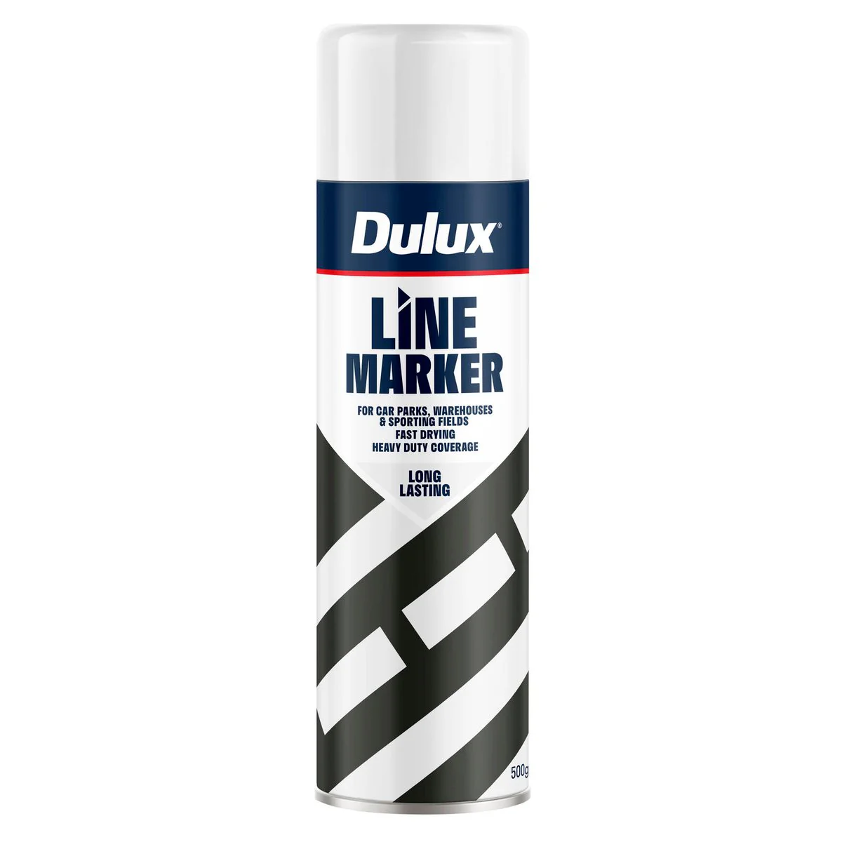 Dulux 500g White Spray Line Marker - 500g - Durable for Asphalt & Concrete