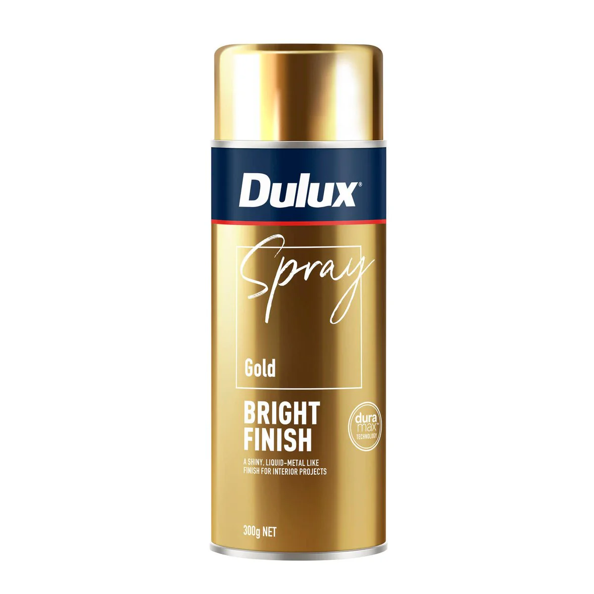Dulux Gold Bright Finish Effects Spray Paint 300g - 0.3L - Fast Drying