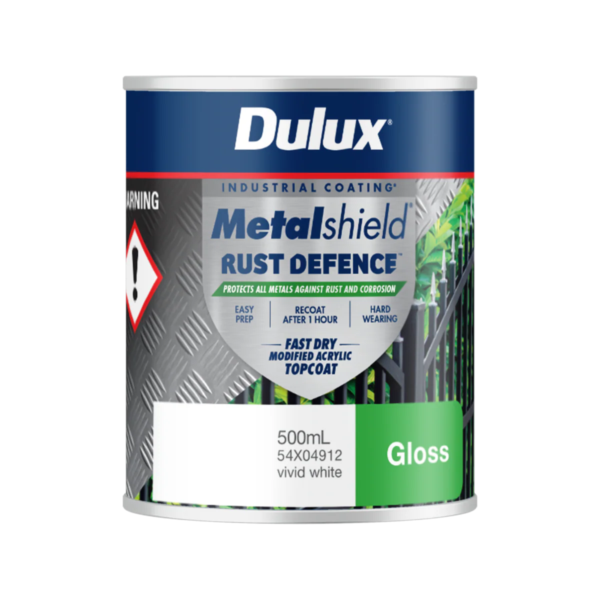 Dulux Metalshield 500ml White Gloss - Rust Defence - Fast-Drying Topcoat