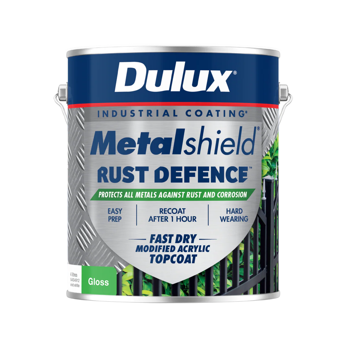Dulux Metalshield Rust Defence - 4L - White Gloss - Fast-Drying Protection