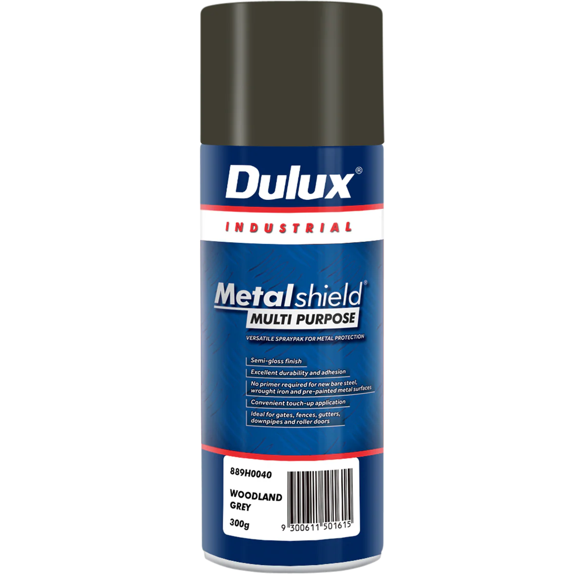 Dulux Metalshield Spray Paint Woodland Grey 300g Semi Gloss Durable