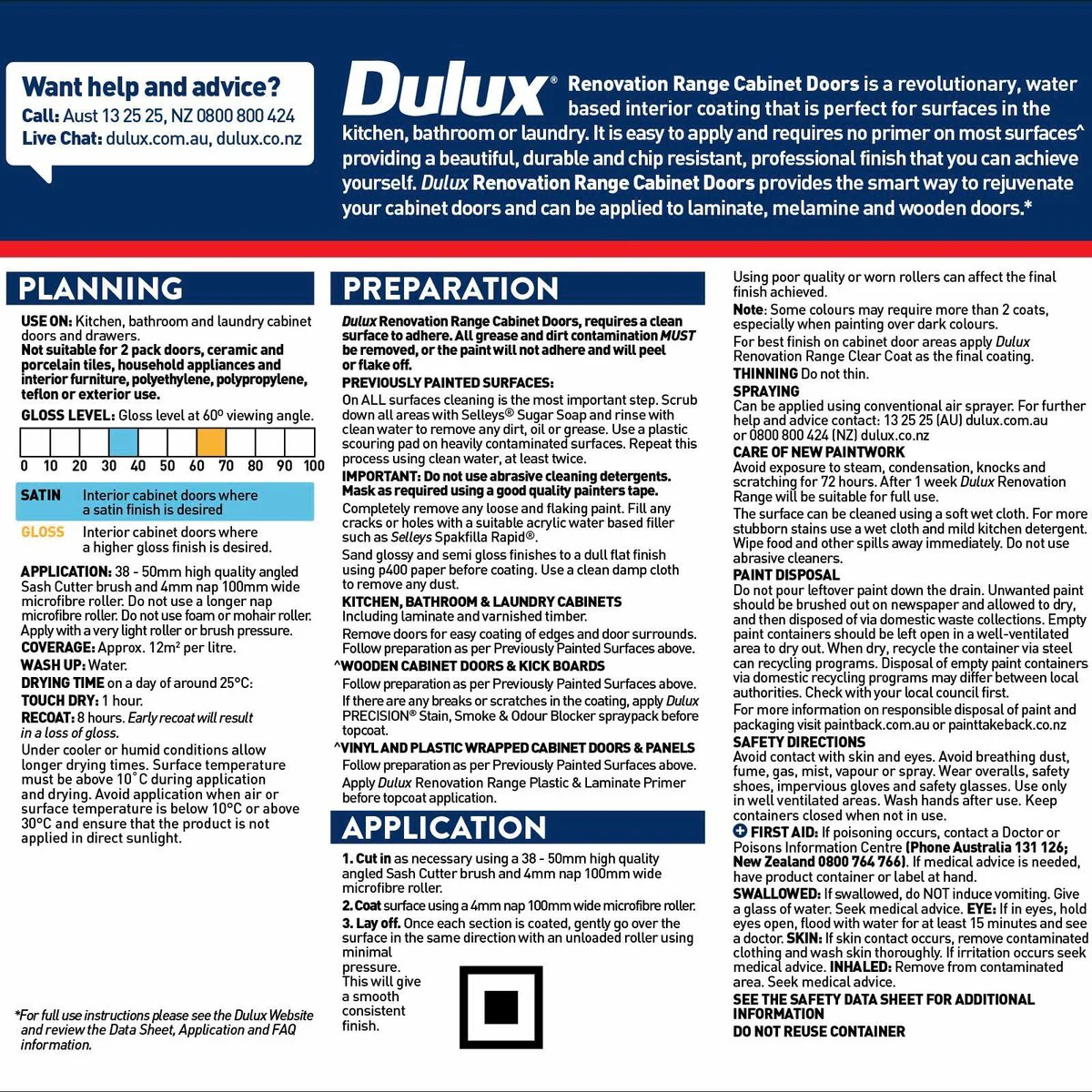Dulux White Satin Cabinet Doors 1L - Water-Based Interior Coating - Image 3