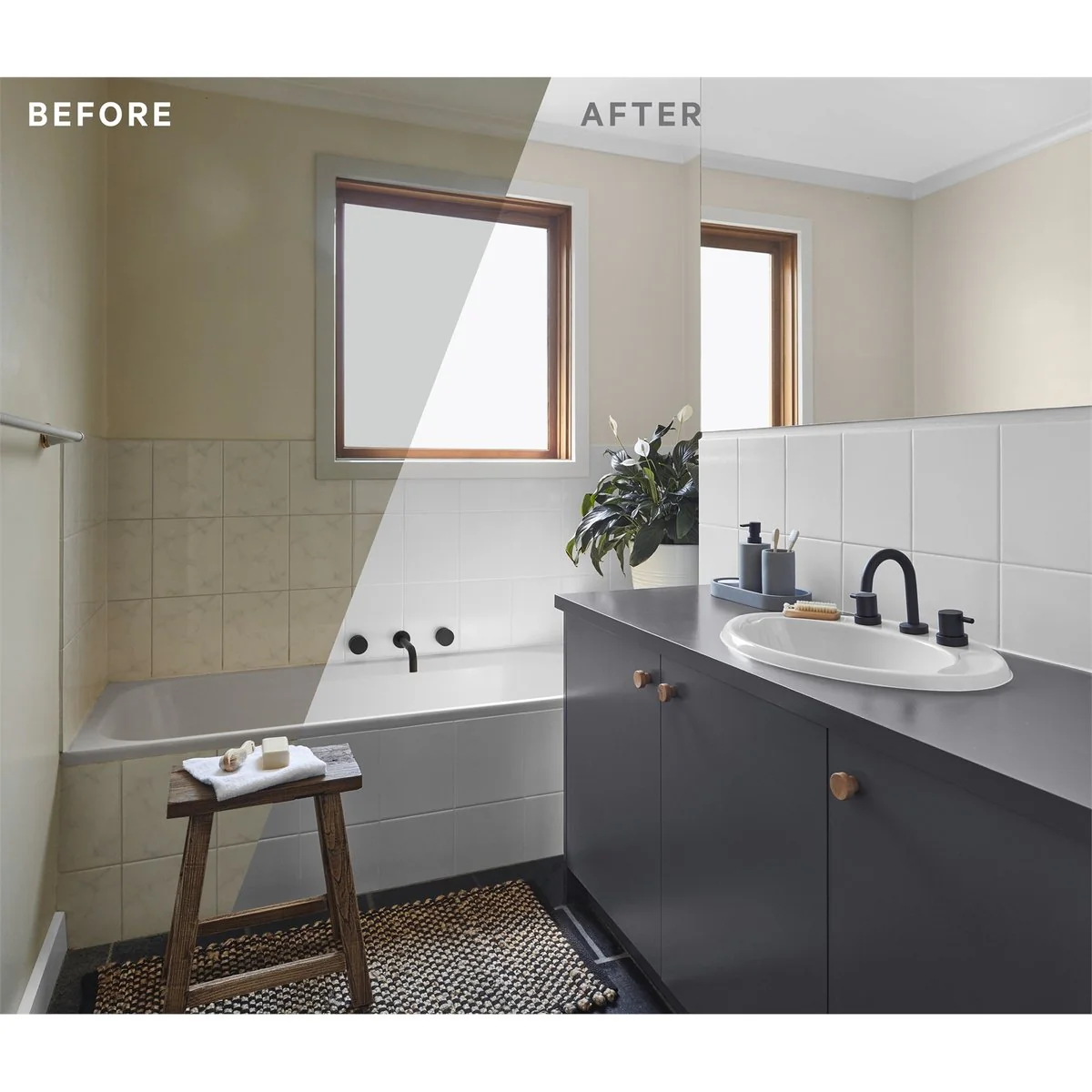 Dulux Renovation Range Tiles Benchtops Gloss 1L 134mm x 107mm x 107mm Domino - Image 2