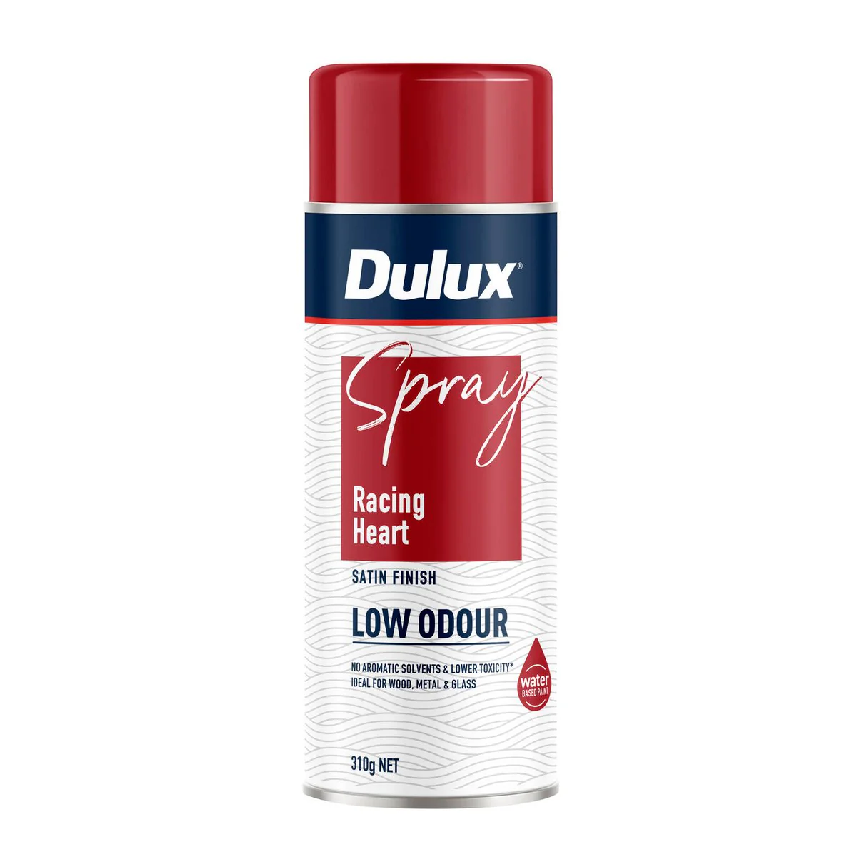 Dulux Spray Paint 310g Low Odour Satin Racing Heart - 0.3L - Indoor Use
