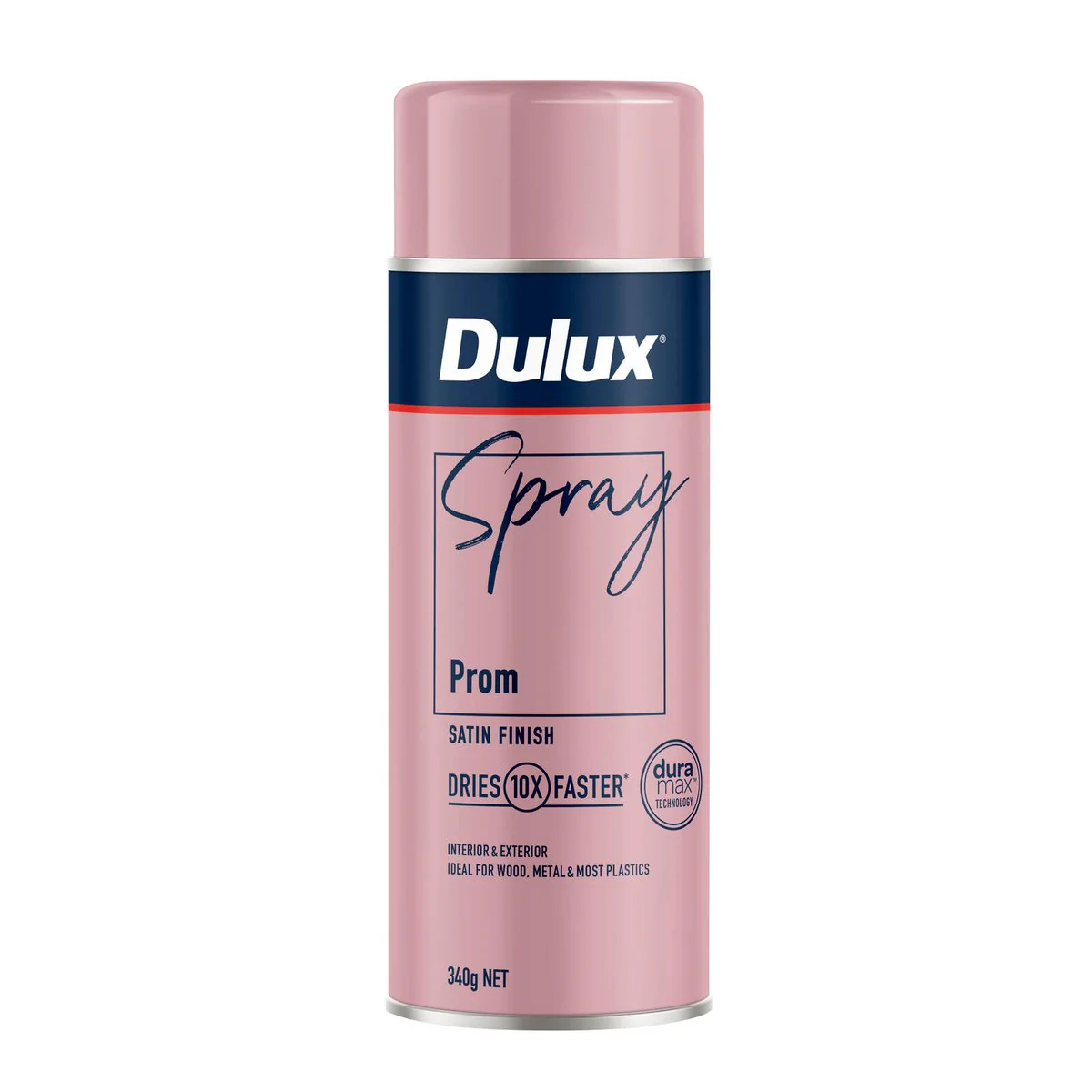 Dulux Spray Paint 340g Satin Prom - Fast Drying - Self-Priming - 10 Min Touch Dry