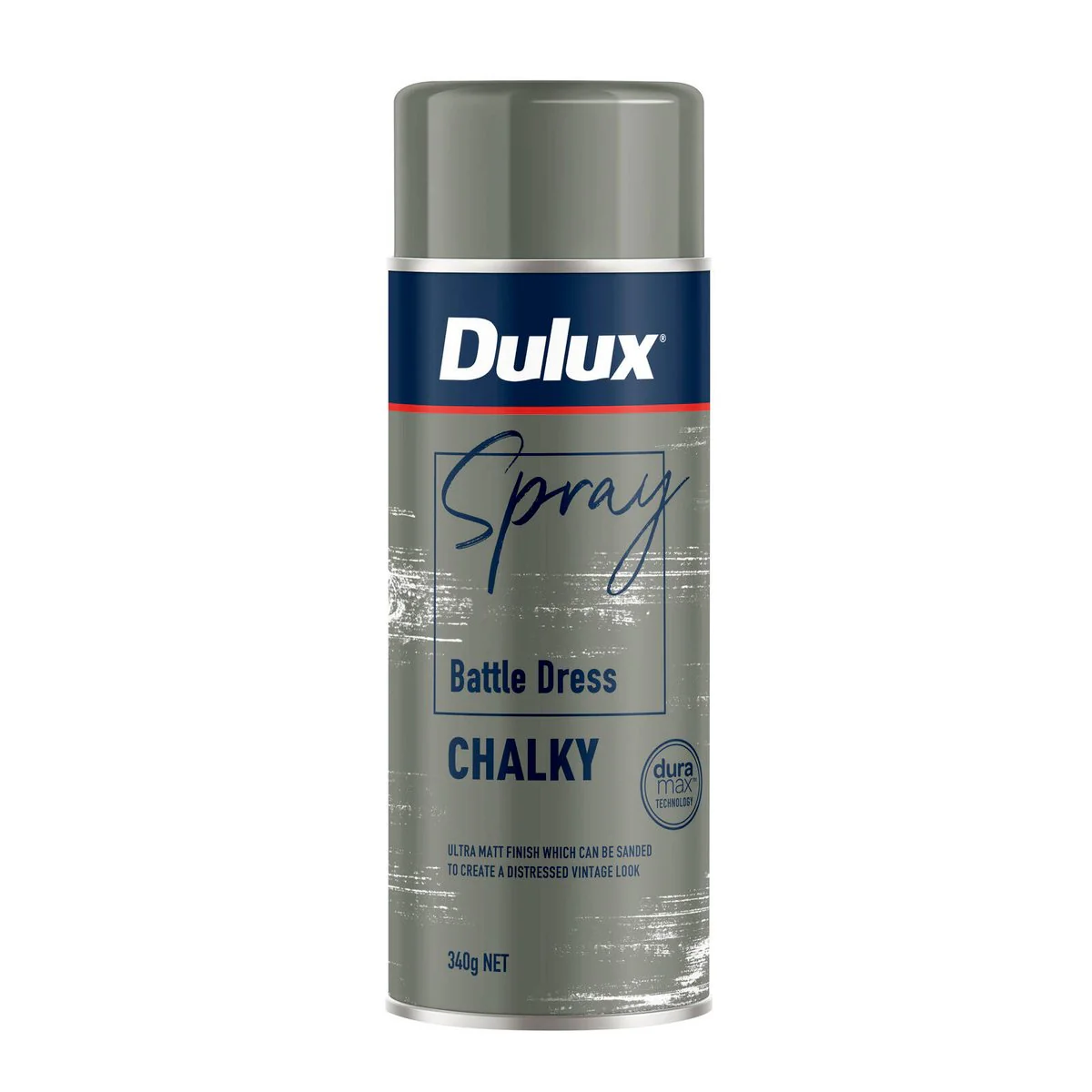 Dulux Spray Paint Chalky 340g Battle Dress - Fast Drying - Self-Priming