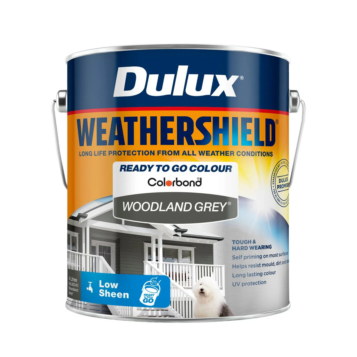 Dulux Weathershield Exterior Paint - 4L - Woodland Grey - Low Sheen - 4L
