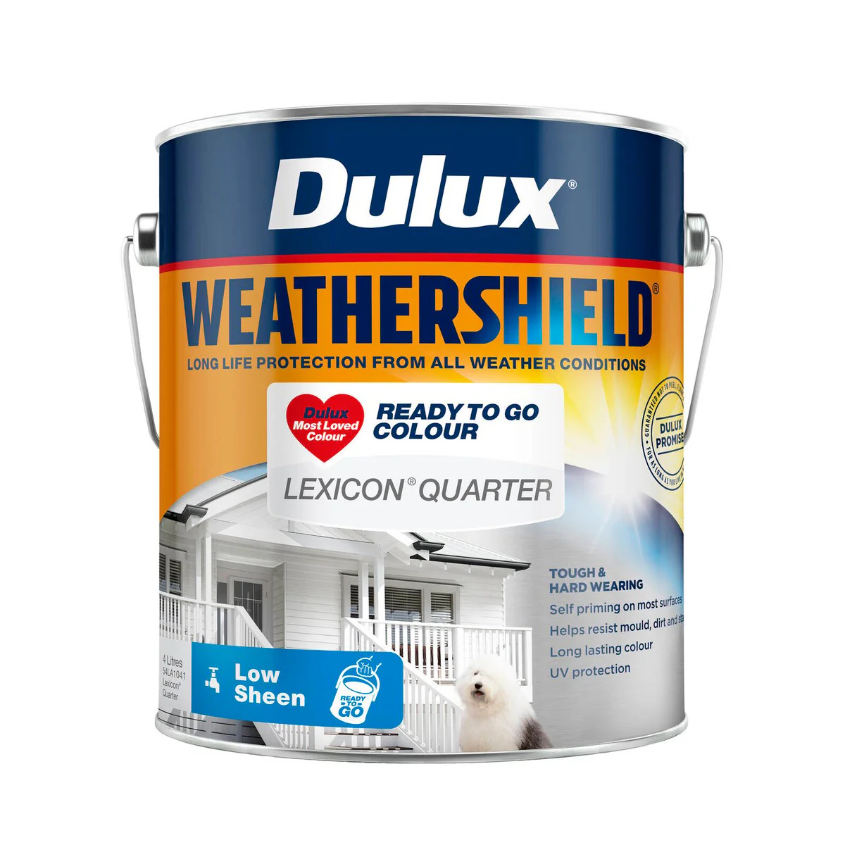 Dulux Weathershield Exterior Paint - Lexicon Quarter Low Sheen 4L - 16m² Coverage - UV Protection