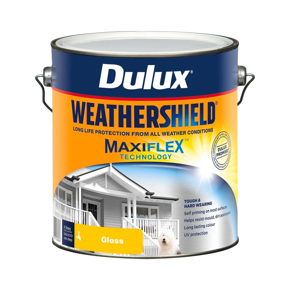 Dulux Weathershield Ultra Deep Gloss Exterior Paint 4L - 4L - Self-Priming