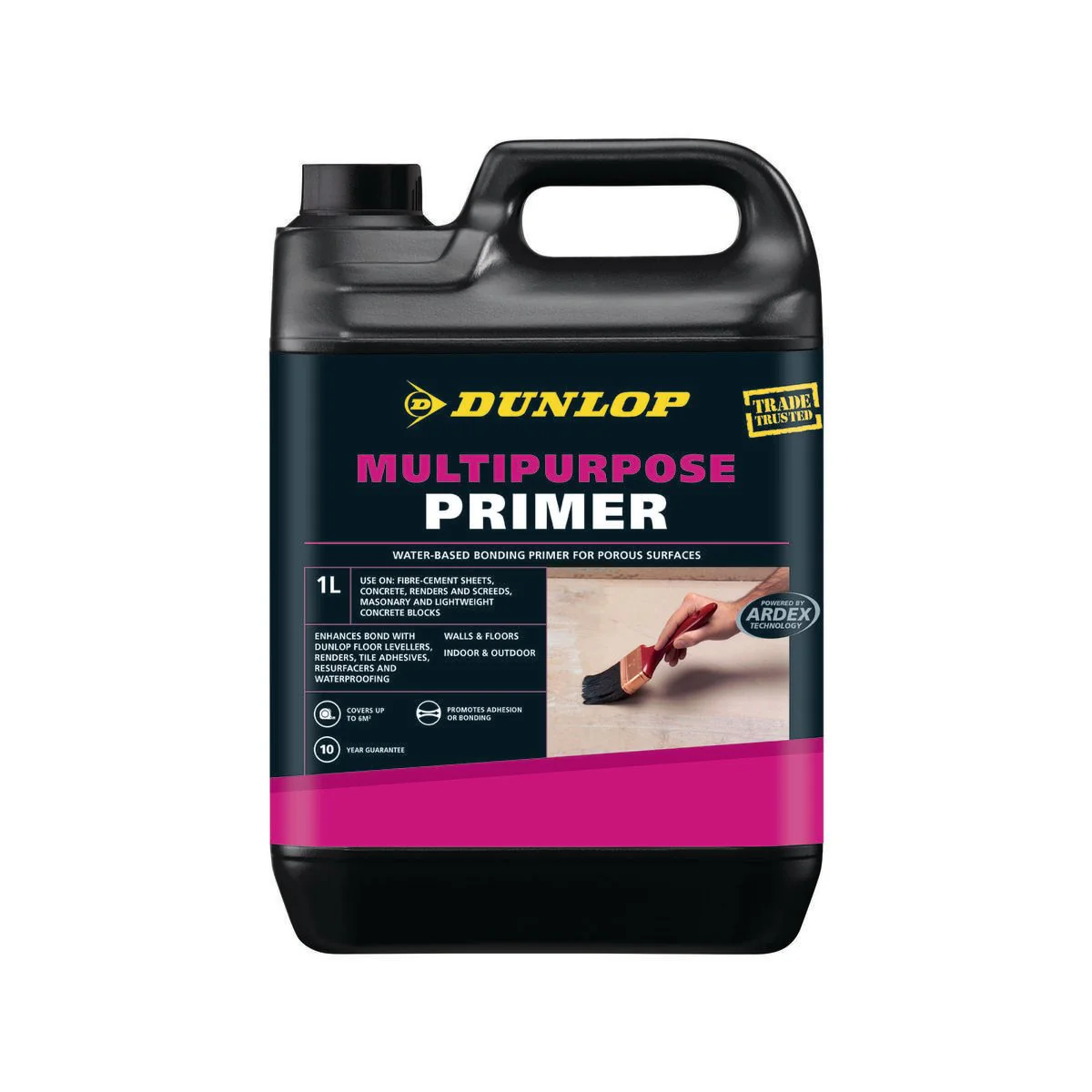 Dunlop 1L Multipurpose Water Based Primer - Enhances Bond - Easy Use