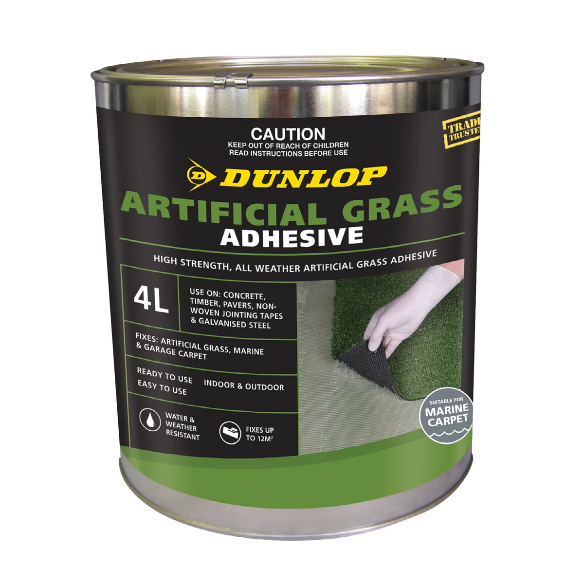 Dunlop Artificial Grass Adhesive - 4L - Weather Resistant - High Strength