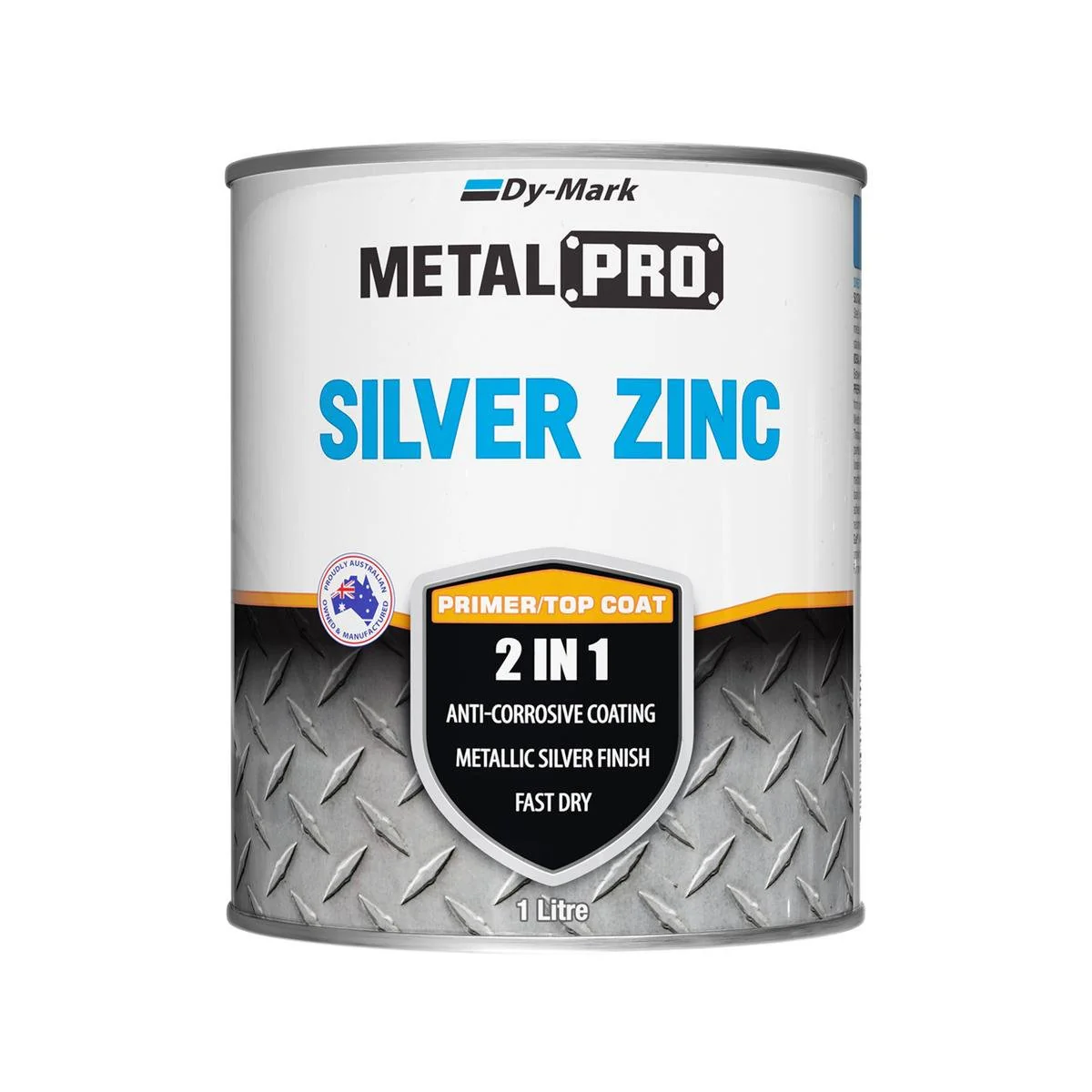 Dy-Mark Silver Zinc Metal Paint 1L Anti-Corrosive Fast Dry Finish