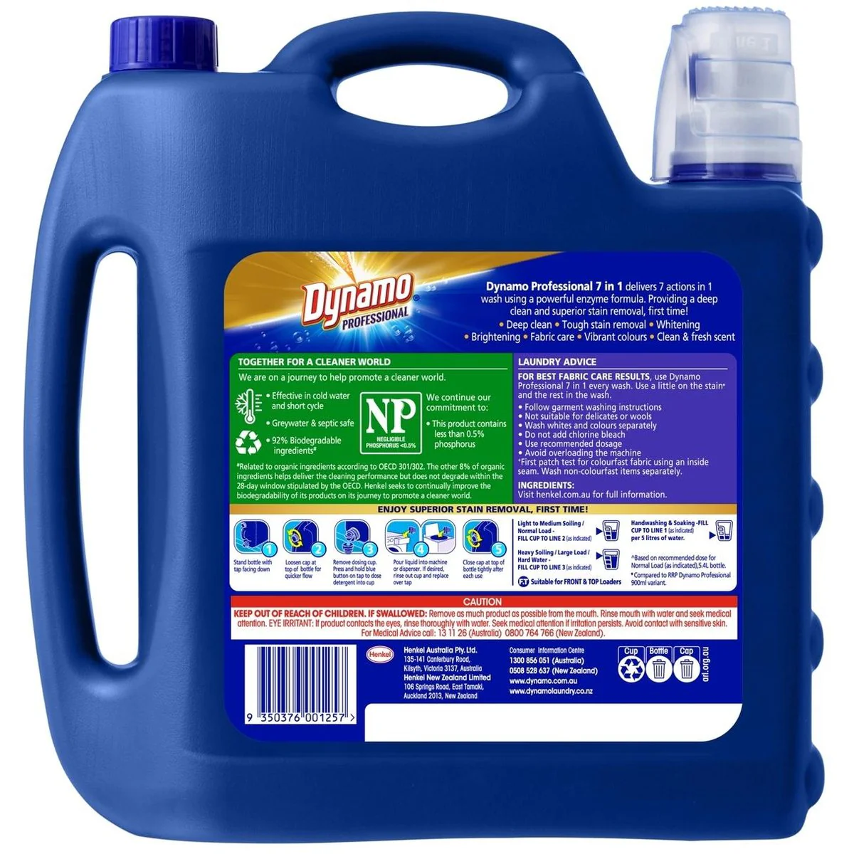 Dynamo 5 Professional Liquid Laundry Detergent 4L - 7 in 1 - Deep Clean - Image 2