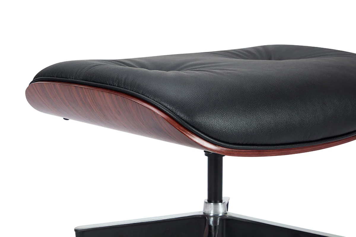 Eames Leather Lounge Chair & Ottoman - Black/Rosewood - Image 16